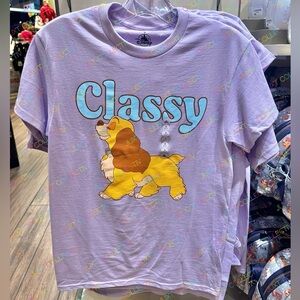 NWT Disney Parks Disneyland Lady and the Tramp CLASSY Graphic Shirt